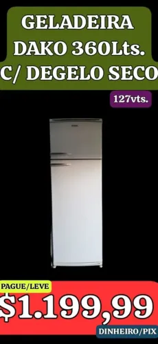 Geladeira Dako 360 Litros - Degelo Seco - 127V
