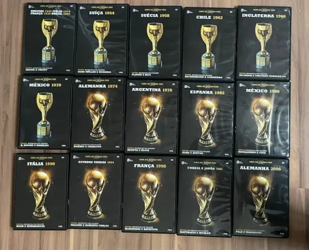 Coleção Completa DvDs Copa do Mundo FIFA - 1930 a 2006 (15 volumes)