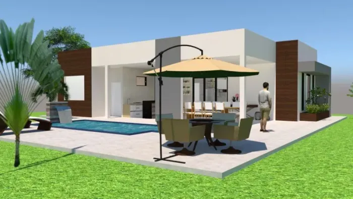 Casa moderna com piscina e área gourmet