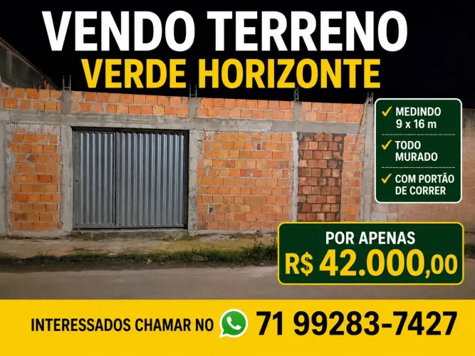 Vendo um Terreno na Principal do Verde Horizonte
