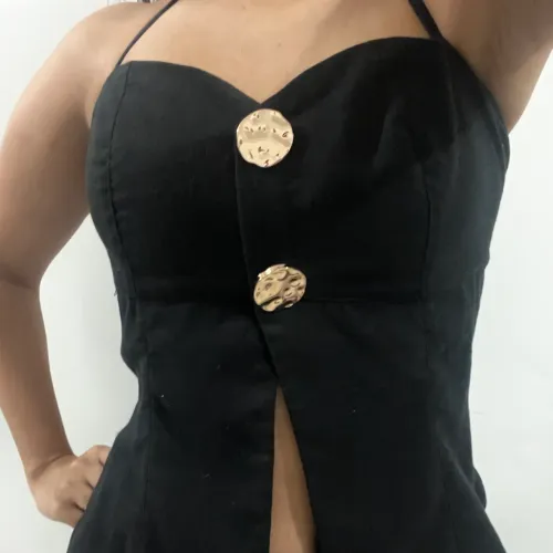 Blusa Corset Babita Preta Tam. M Semi Nova