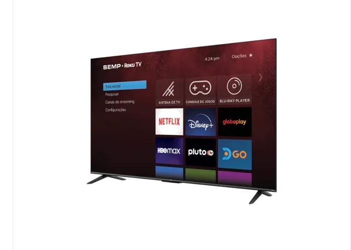 Smart TV LED 55 4K UHD SEMP 55RK8600, Roku TV com Wi-Fi Dual Dand Preto