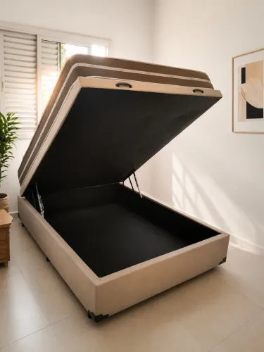 Cama Baú Casal Dangelis Molas Pocket NOVO