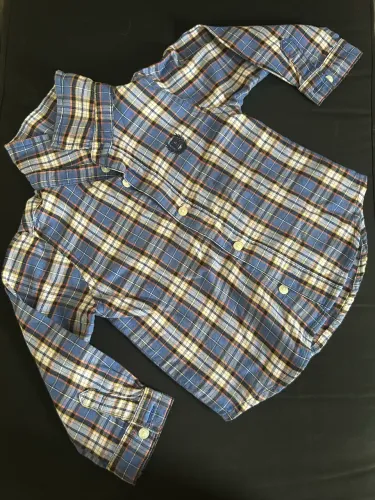 Camisa xadrez infantil - tamanho 6 meses