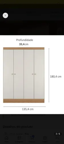 Guarda Roupa Casal Boreal 4 Portas