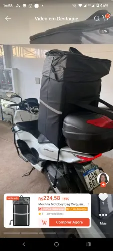 Baú universal cabe em todas as motos churrasqueira da factor