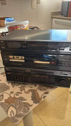 Aparelho de Som JVC DR-E2 + Toca-Discos AL-E1 Vintage
