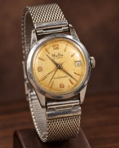 Relógio Suíço MuDu Doublematic Vintage - Automático 25 Jewels
