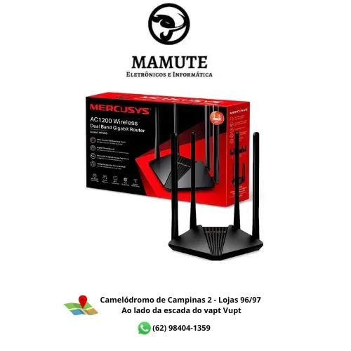Roteador Mercusys MR30G Gigabit Dual Band AC1200 4 Antenas MU-MIMO Ipv6