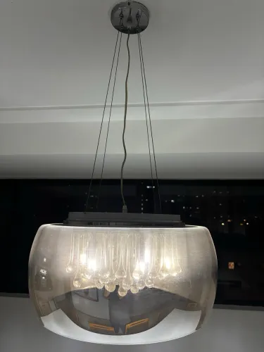 Lustre Elegante Cúpula Prata 