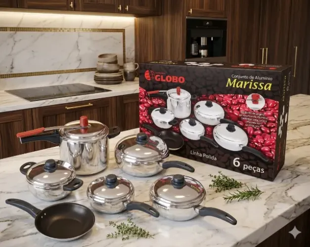 Conjunto de panela 6 peças Marissa - Alumínio Globo