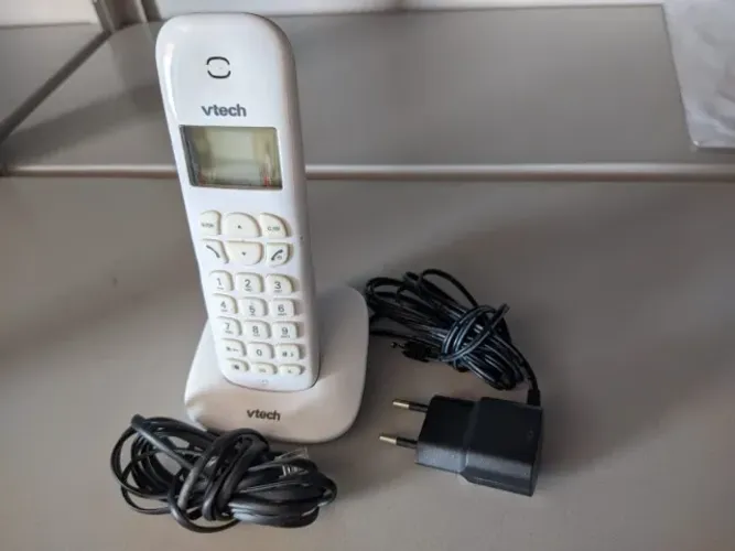 Telefone Sem Fio Vtech VT680-W Branco Identificador Chamadas Display Luminoso Pouco Uso