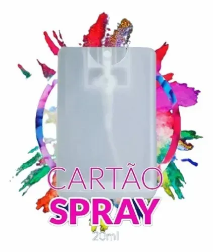 Cartão spray reutilizável 20ml preço unitário R$ 1,50