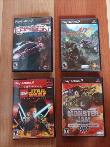 Lote#1 PS2: Need for Speed Carbon; ATV Off Road Fury 4; Lego Star Wars; Monster Jam
