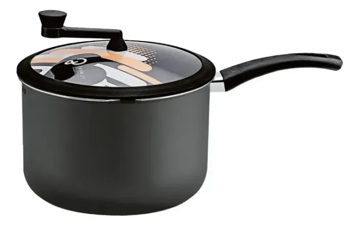 Pipoqueira Antiaderente Grafite Ø22 Cm Premium Panelux Cor Preto