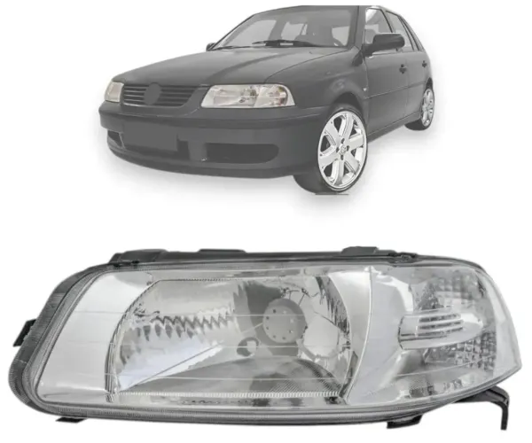 Farol gol G4 foco simples cromado esquerdo 