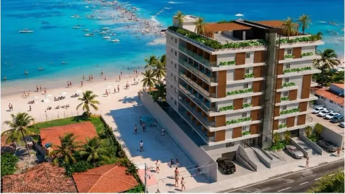 PRAIA DE MARAGOGI - Flat 31 m² enfrente ao caminho de Moisés e com lazer completo