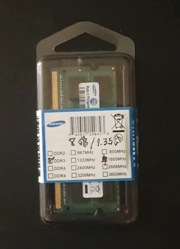 Memória RAM Notebook 8GB DDR3L 1600MHz
