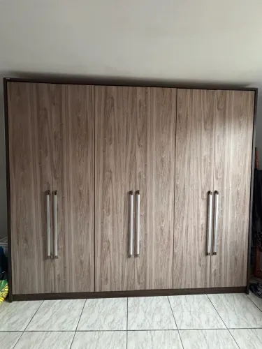 Guarda-Roupa Rimo 6 Portas em MDF - Amadeirado Dois Tons | Grande e Espaçoso