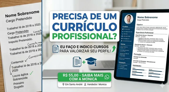 Currículo Profissional + Dicas de Cursos (Atendimento Online)