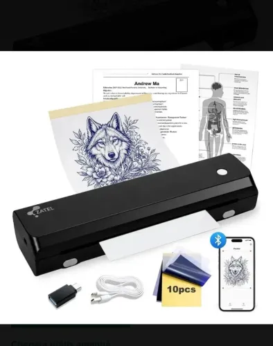 Impressora térmica para decalque de tatuagem via Bluetooth