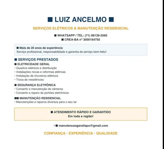 Profissional em manutenção elétrica geral