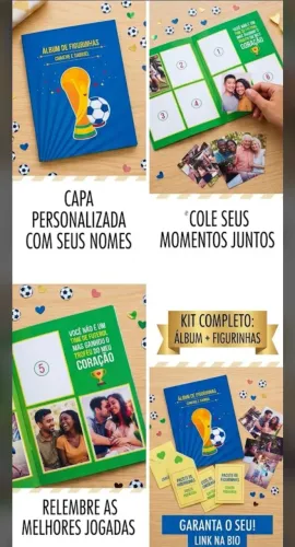Presente Álbum da copa personalizado dia dos namorados recordação presente de aniversário