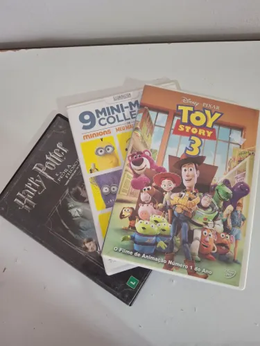 Dvds originais títulos infantis, minions, Toyota story 3, Harry Potter e a pedra filosofal
