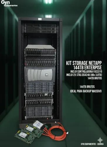 Kit Storage NetApp 144TB C/ Controladora e Placas HBA