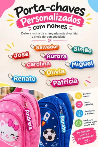 Porta Chaves / Identificação de Mochilas coloridos.
