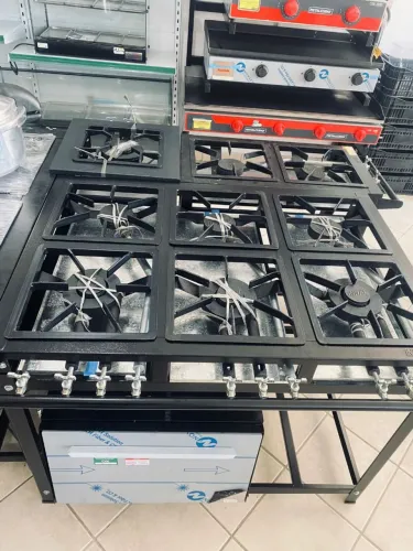 NZ. Fogão industrial 6 bocas 3 duplas BP epóxi com forno