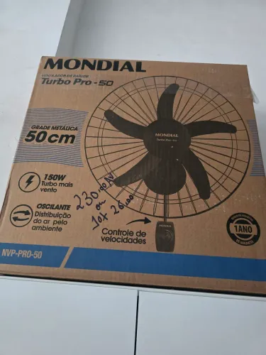 Ventilador de parede MONDIAL grande metálica 50 cm