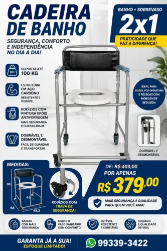 Cadeira de banho novas