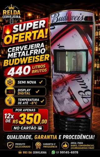 Cervejeira metalfrio 440 litros 12xR$350 cartão watsap *