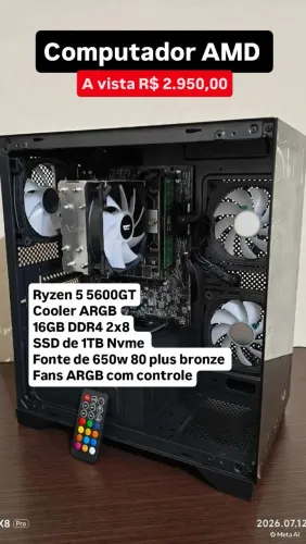Pc AMD Ryzen 5 5600GT 16GB SSD de 1TB