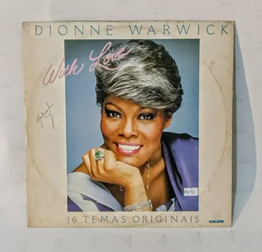 LP em Vinil - Single Dionne Warwick. " WHITH LOVE" Ano 1982 16 musicas.bom estado.