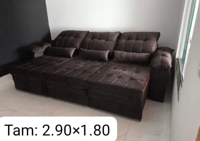 SOFÁ RETRÁTIL MARROM DISPONÍVEL __0000