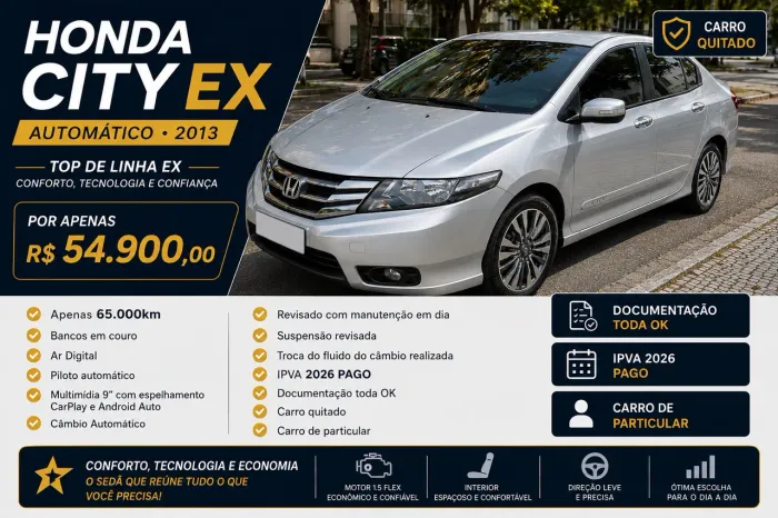 Honda City Sedan EX 1.5 Flex 16V 4P Aut. 2013