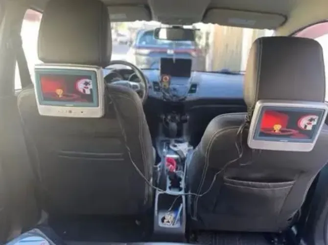 Par de telas encosto de cabeça automotivo