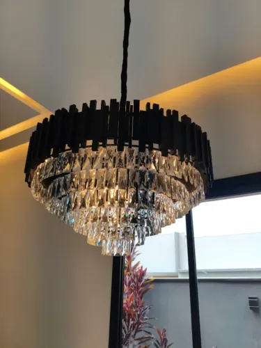 Lustre pendente cristal preto