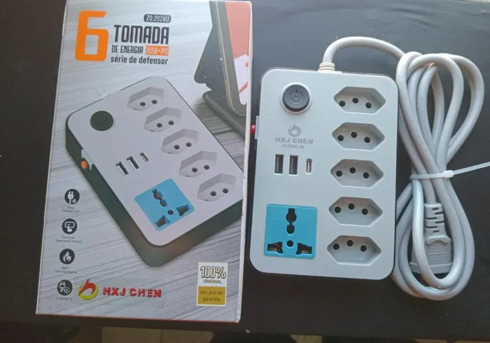 Extensão com 6 tomadas 2 USB e USB-C / PROMOÇÃO IMPERDÍVEL