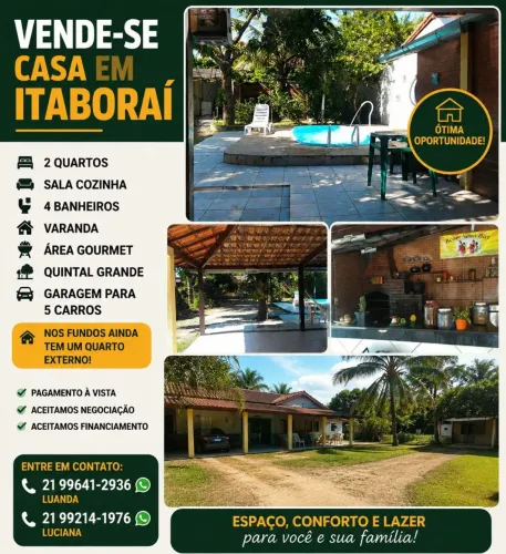 Casa 2 quartos, piscina e área de lazer itaborai