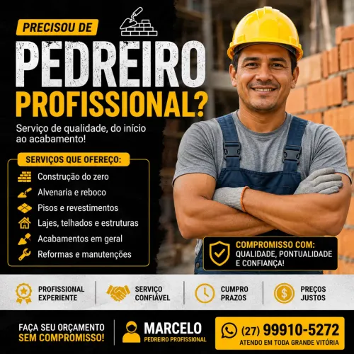 Pedreiro Profissional | Reformas, Construções e Acabamentos
