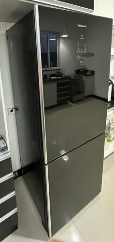 Geladeira duplex 425l Panasonic preta espelhada!