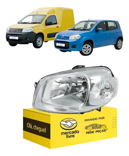 Farol Esquerdo Fiat Uno Vivace Fiorino 2012 2013 2014 2015 Esquerdo/motorista