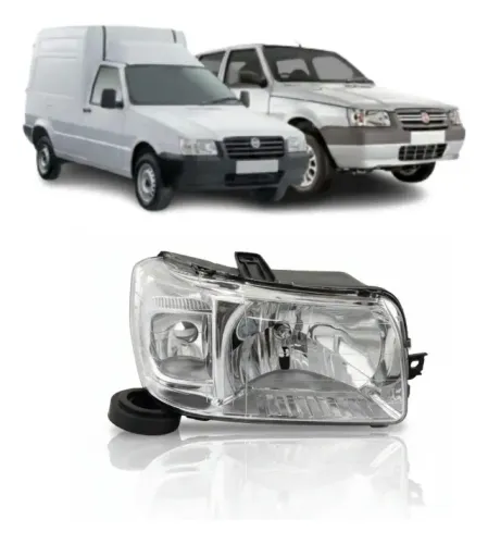 Par Farol Fiat Uno Fiorino Pitbull Cromado 2004/13 Importado