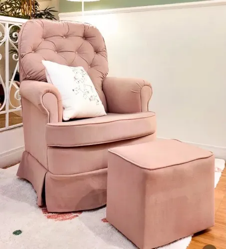 Poltronna Amamentação Sophie Suede Rosa