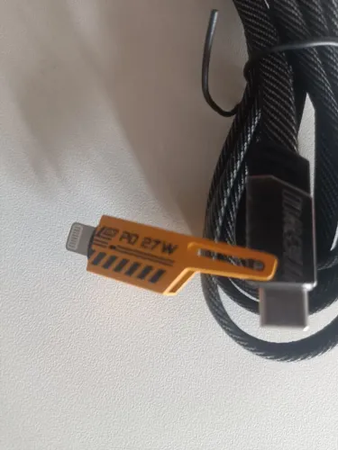 Cabo Carregador USB, ponta dupla tipo C e para iPhone 