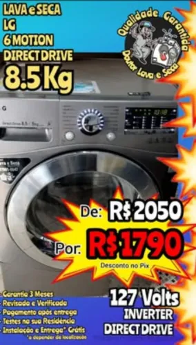 LAVA E SECA LG INOX ENTREGA GRÁTIS! GARANTIA! 127V INOX LOOK LINDA