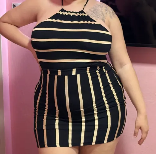 Vestido listrado com elastano, veste do G até G1 (44 a 48)